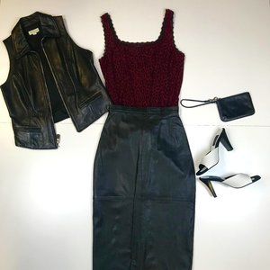 Ann Taylor leather vest
